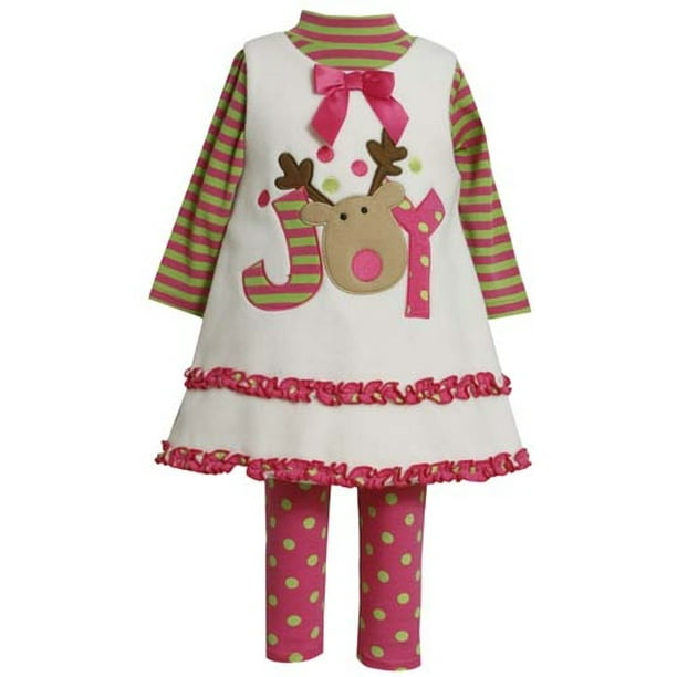 NEW Bonnie Baby Girls/' Fleece Reindeer SNOW Christmas Jumper 12 18 24 Months
